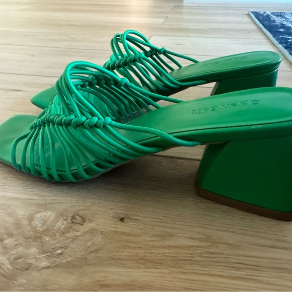 Open Edit green heel sandals - Picture 3 of 6